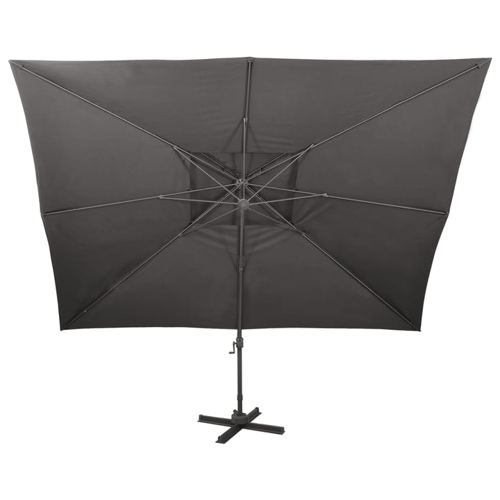 fritstående haveparasol med dobbelt top antracit 400x300 cm
