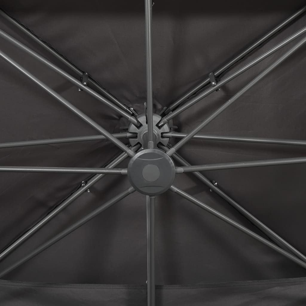 fritstående haveparasol med dobbelt top antracit 400x300 cm