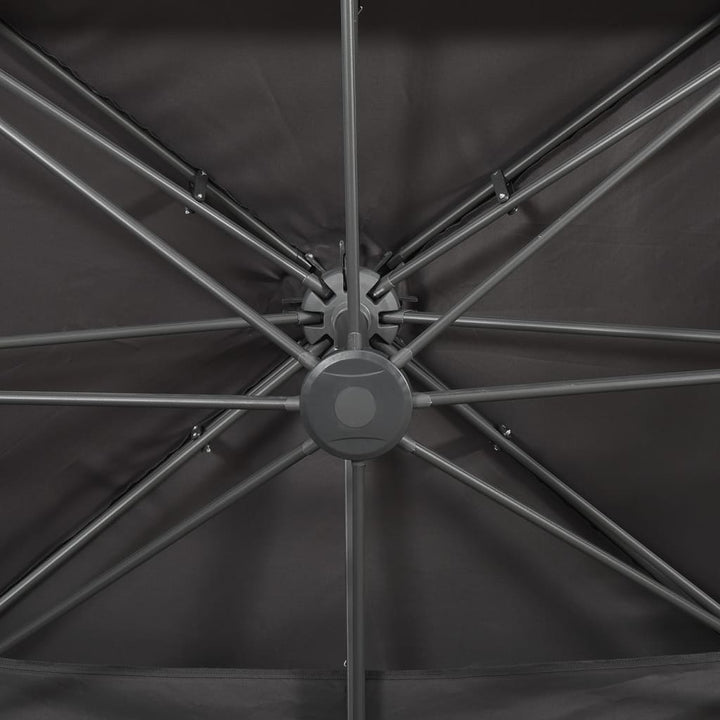 fritstående haveparasol med dobbelt top antracit 400x300 cm
