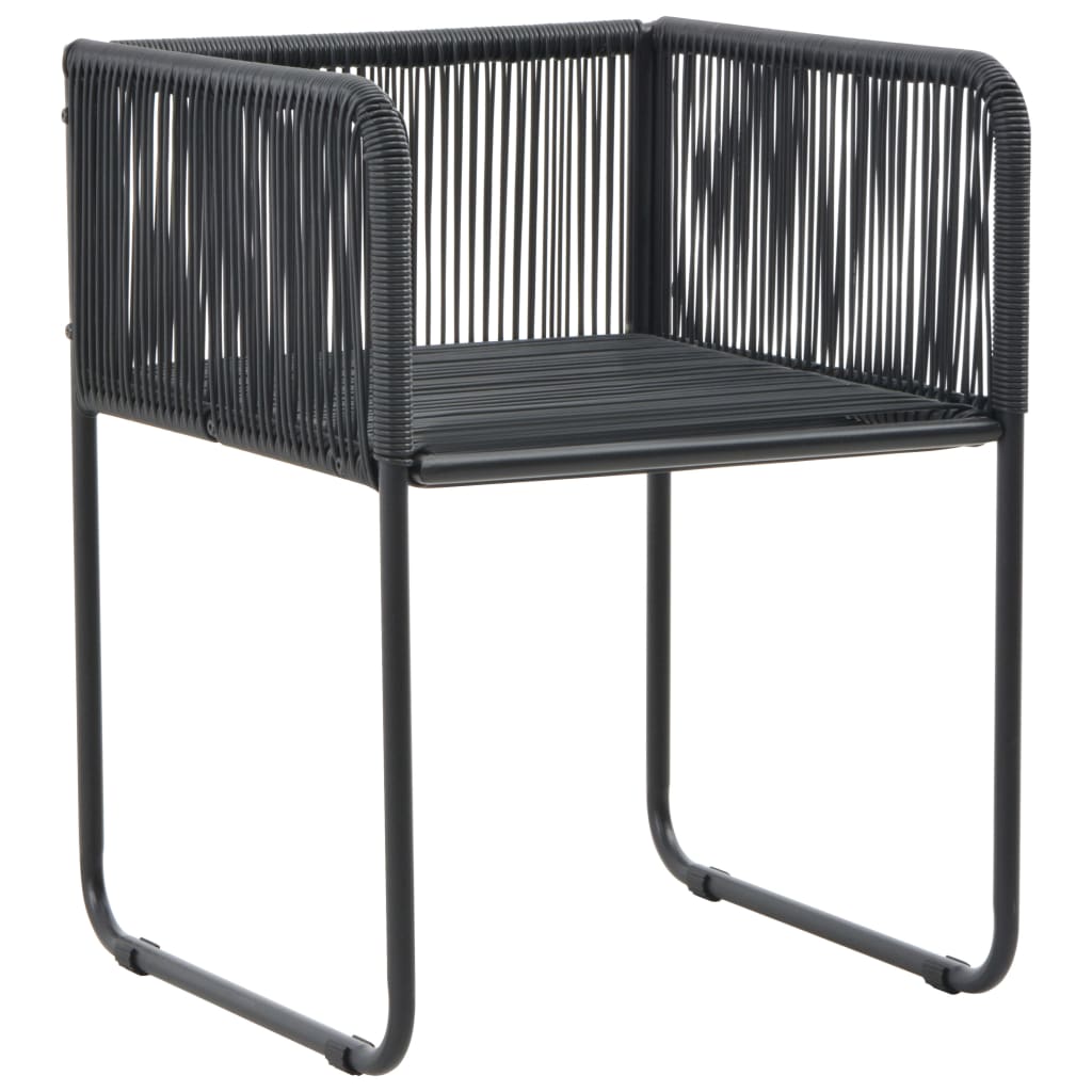 havestole 4 stk. med puder polyrattan sort