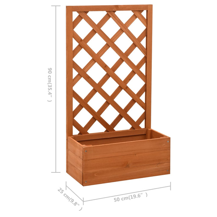plantekasse med espalier 50x25x90 cm massivt fyrretræ