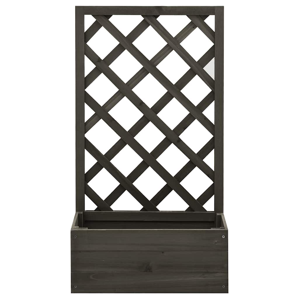plantekasse med espalier 50x25x90 cm massivt fyrretræ grå