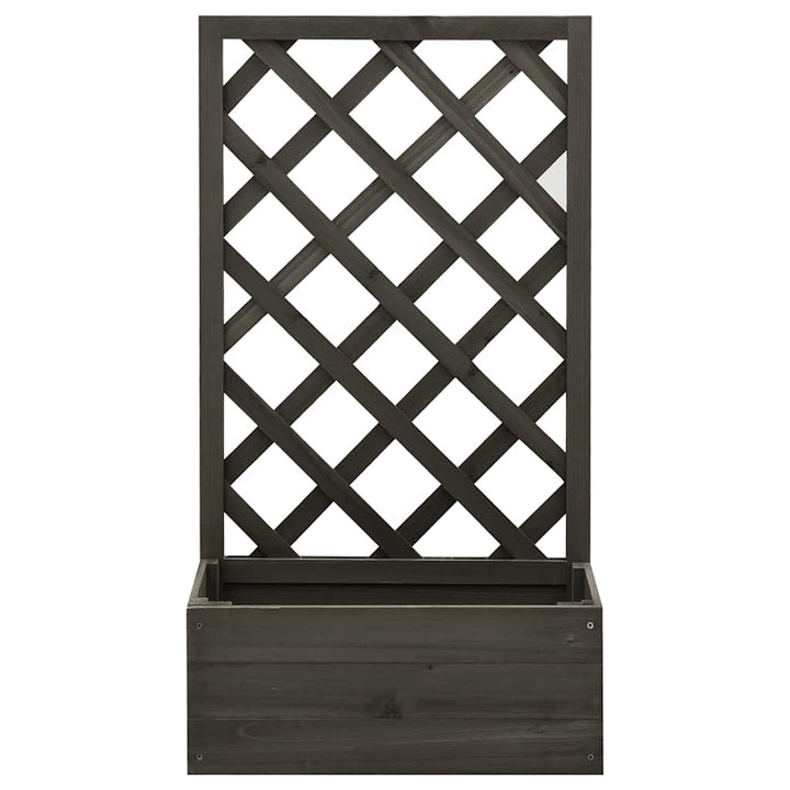 plantekasse med espalier 50x25x90 cm massivt fyrretræ grå