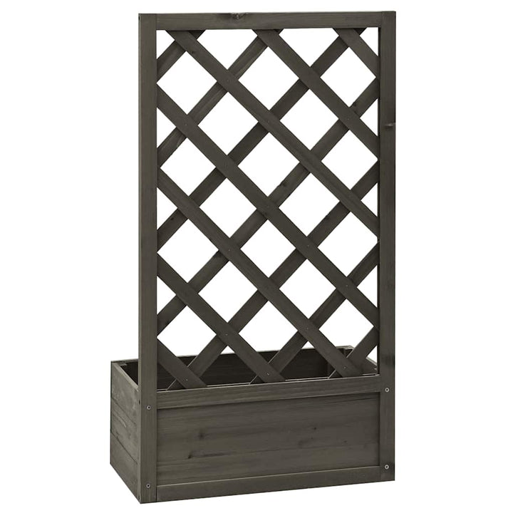plantekasse med espalier 50x25x90 cm massivt fyrretræ grå