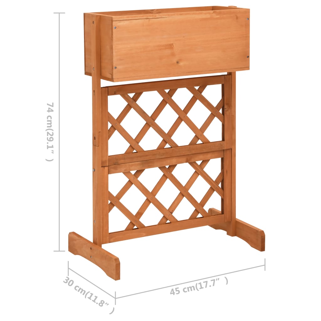 plantekasse med espalier 45x30x74 cm massivt fyrretræ orange