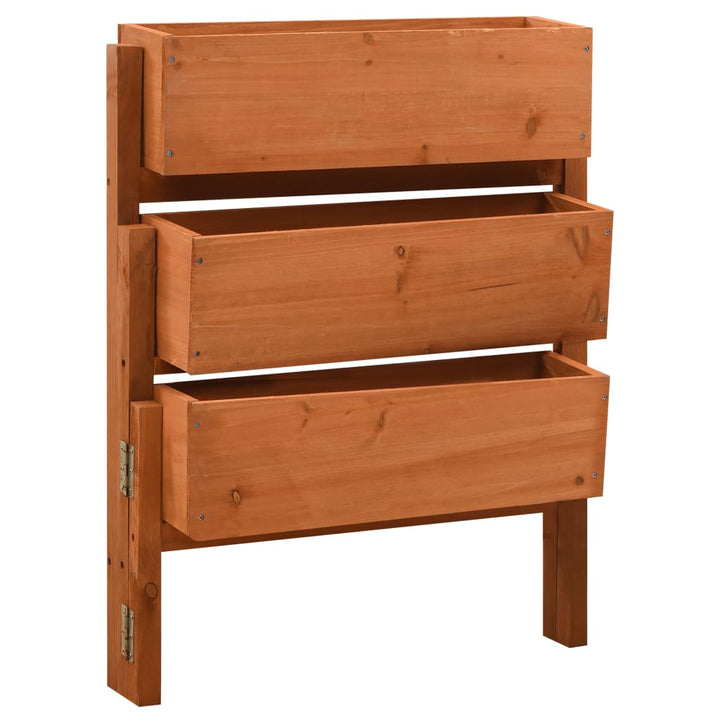 foldbar plantekasse 60x14x75 cm massivt fyrretræ orange