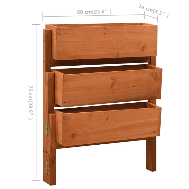 foldbar plantekasse 60x14x75 cm massivt fyrretræ orange