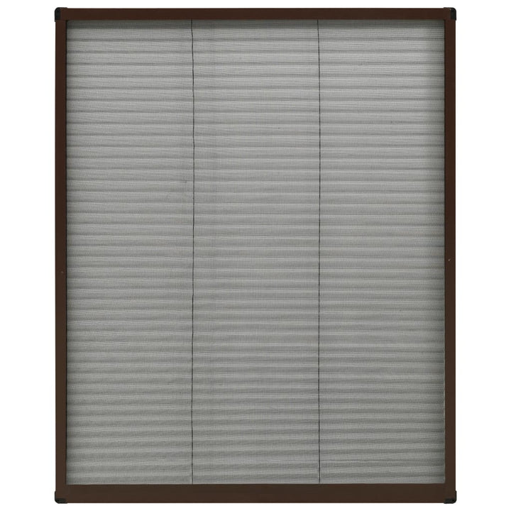 plisseret insektnet til vinduer aluminium 80x100 cm brun