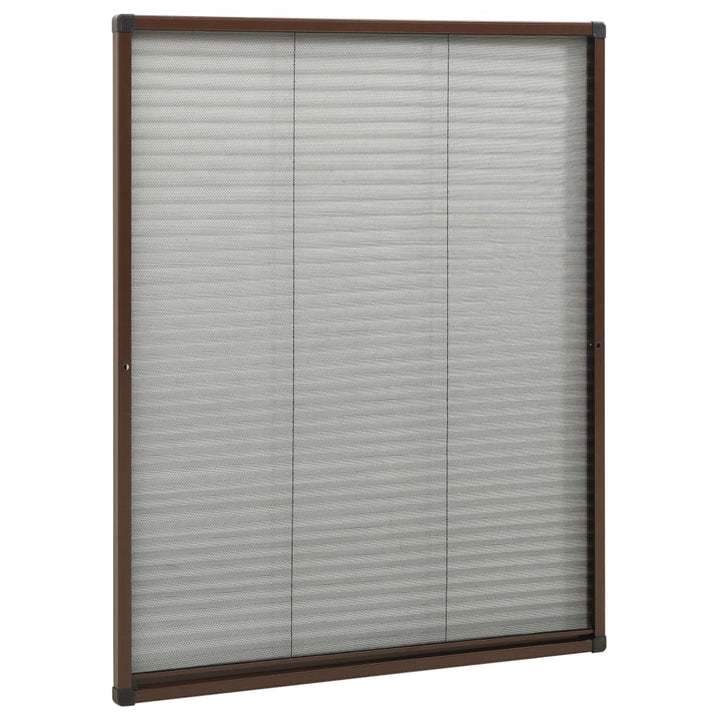 plisseret insektnet til vinduer aluminium 80x100 cm brun