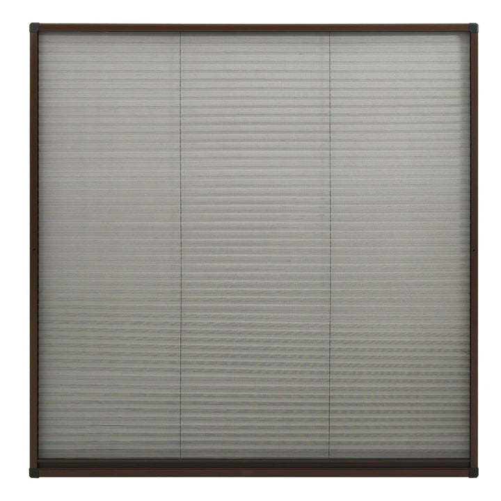 plisseret insektnet til vinduer aluminium 120x120 cm brun