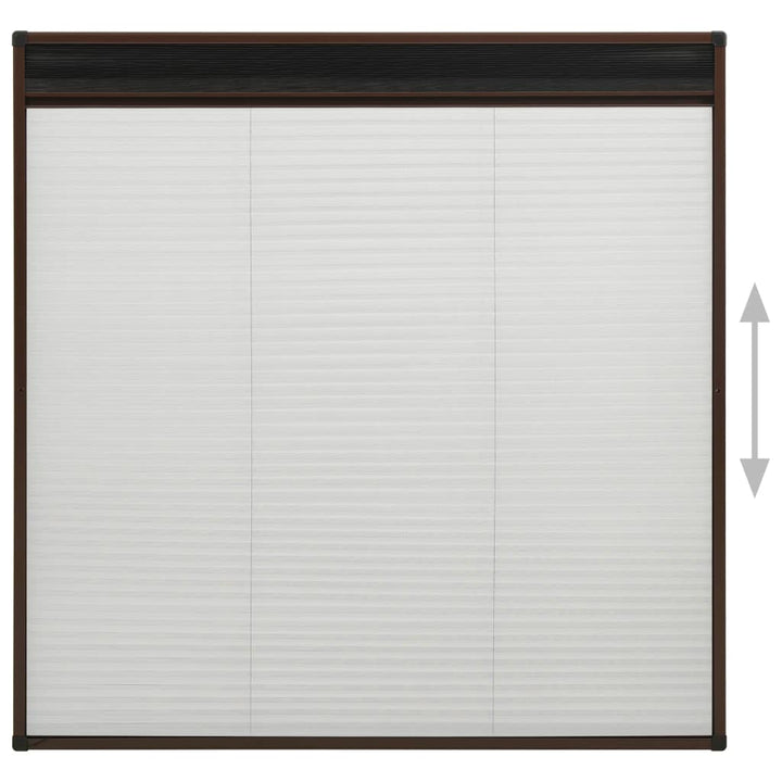 plisseret insektnet til vinduer aluminium 120x120 cm brun