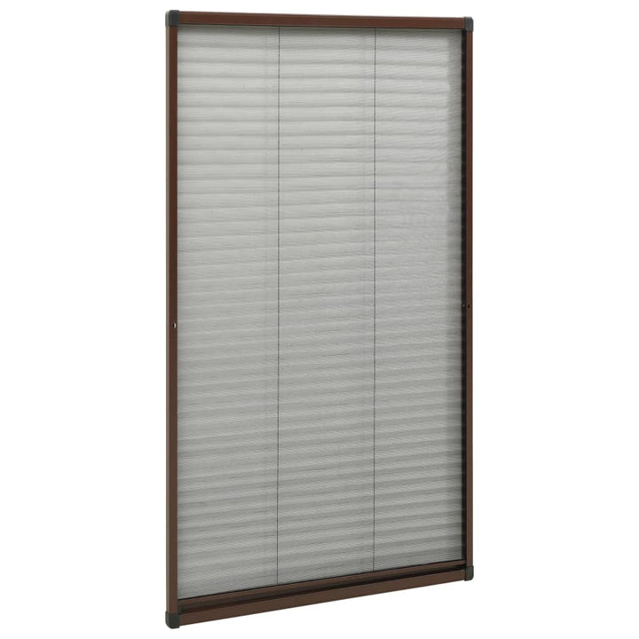 plisseret insektnet til vinduer 80x160 cm aluminium brun