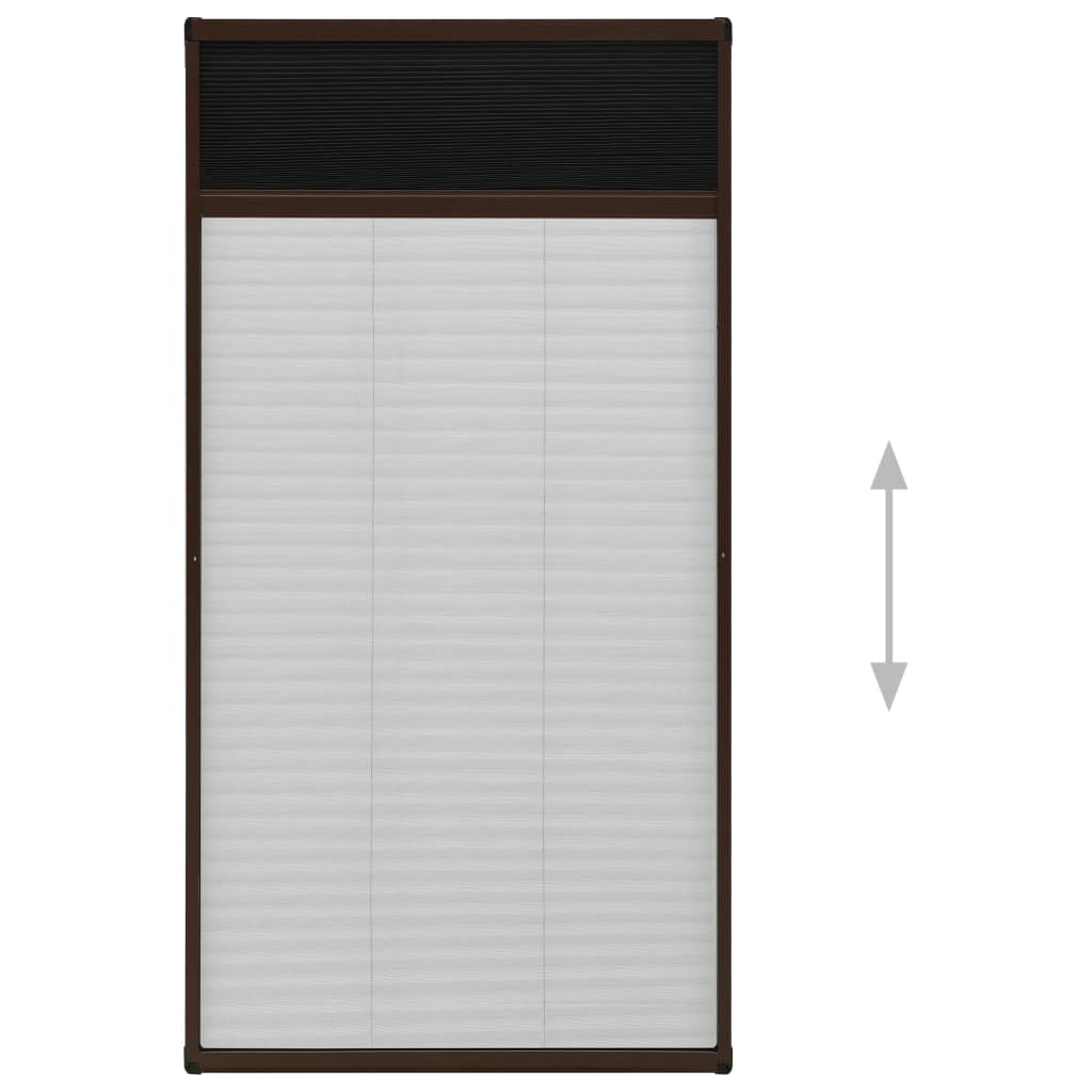 plisseret insektnet til vinduer 80x160 cm aluminium brun