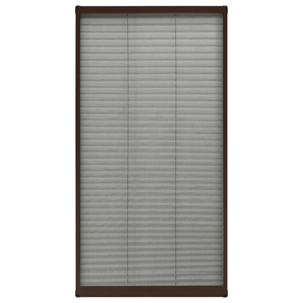 plisseret insektnet til vinduer 80x160 cm aluminium brun