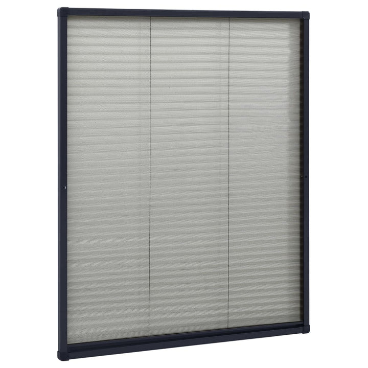 plisseret insektnet til vinduer 60x80 cm aluminium antracitgrå