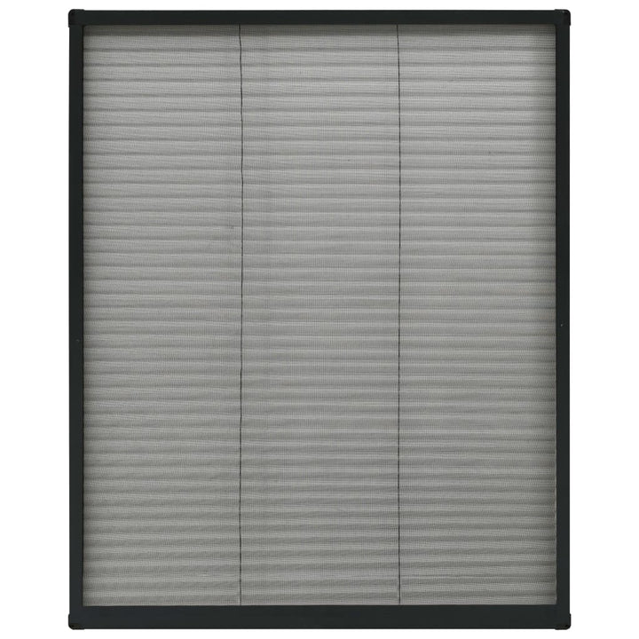 plisseret insektnet til vinduer 80x100 cm aluminium antracitgrå