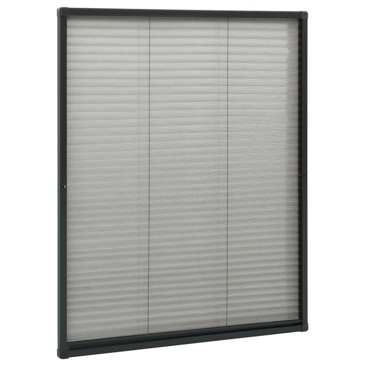 plisseret insektnet til vinduer 80x100 cm aluminium antracitgrå