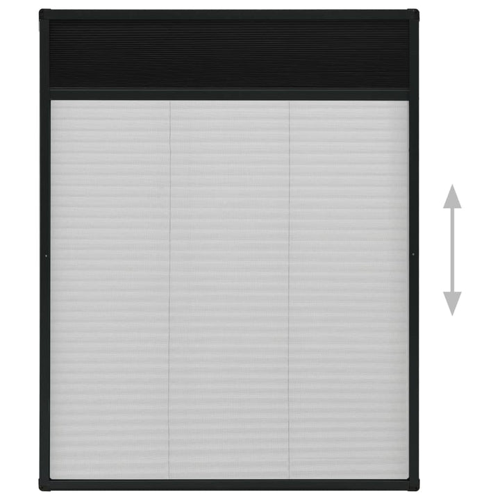 plisseret insektnet til vinduer 80x100 cm aluminium antracitgrå