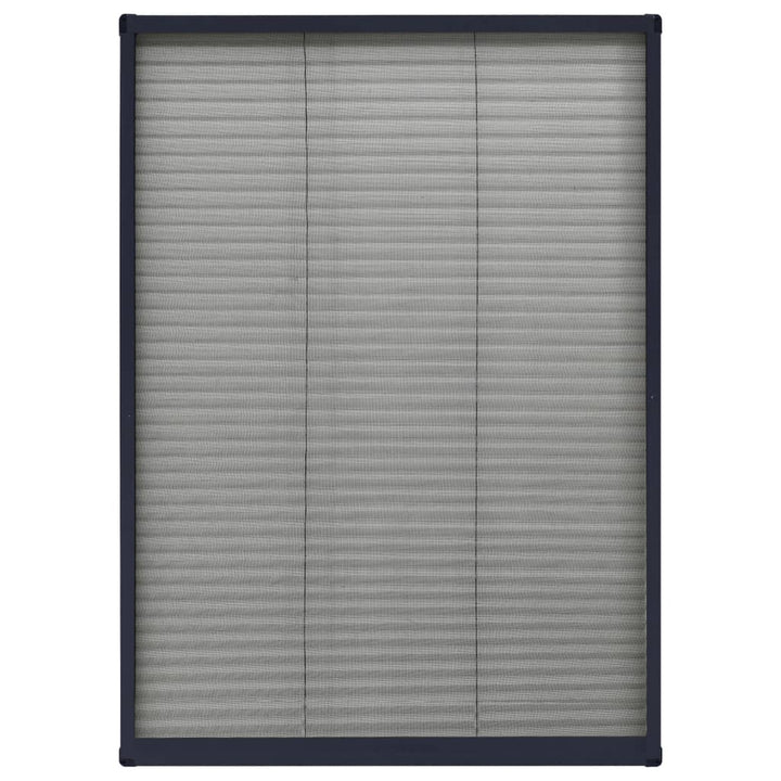plisseret insektnet til vinduer 80x120 cm aluminium antracitgrå