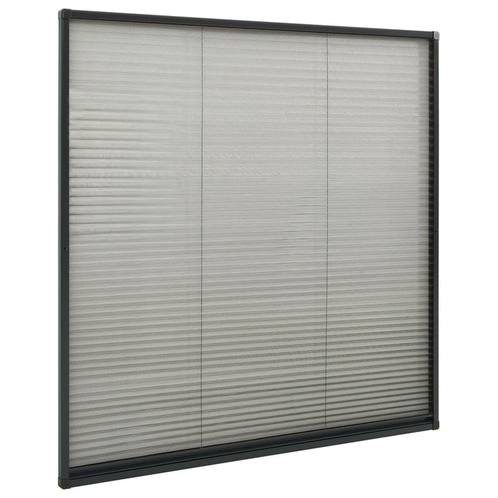 plisseret insektnet til vinduer 120x120 cm aluminium antracit