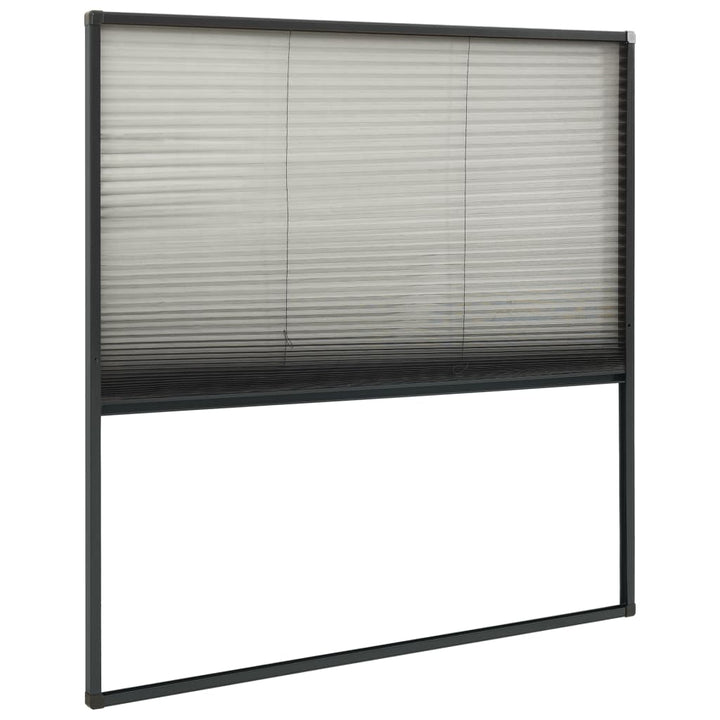 plisseret insektnet til vinduer 120x120 cm aluminium antracit