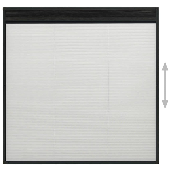 plisseret insektnet til vinduer 120x120 cm aluminium antracit