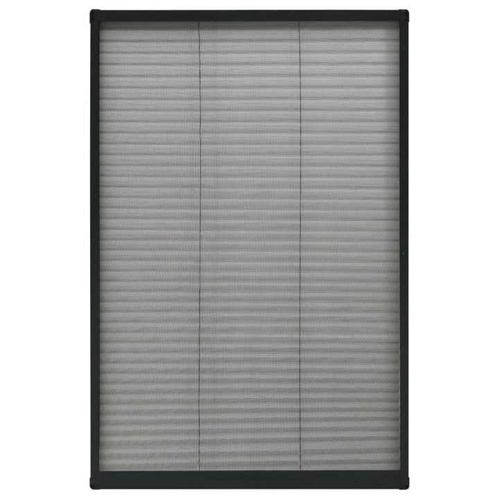 plisseret insektnet til vinduer 80x160 cm aluminium antracitgrå