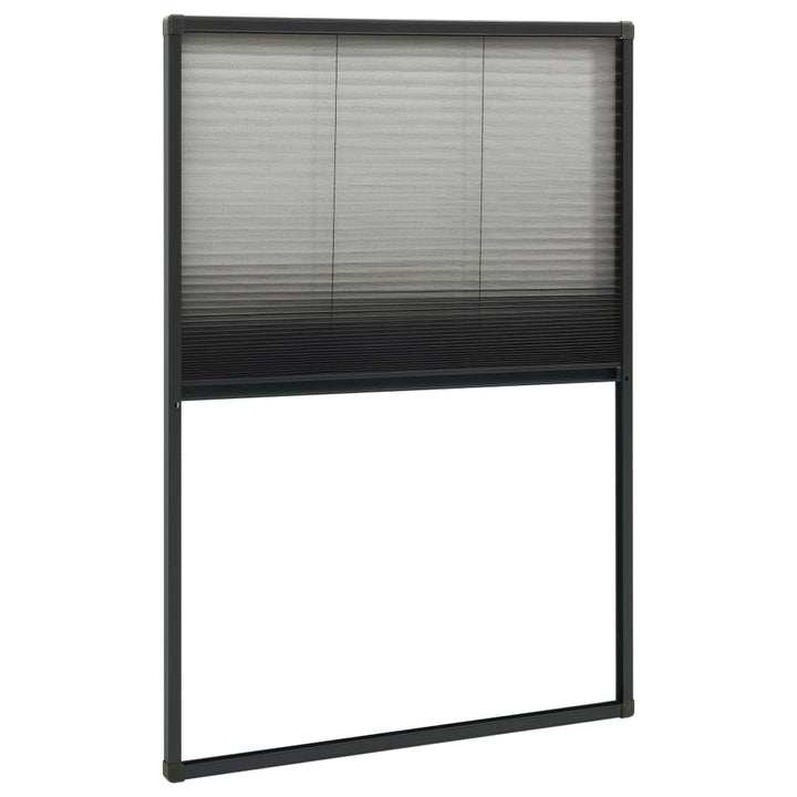 plisseret insektnet til vinduer 80x160 cm aluminium antracitgrå