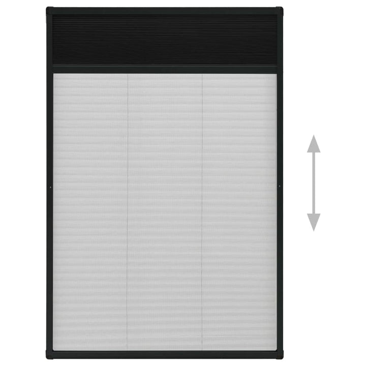 plisseret insektnet til vinduer 80x160 cm aluminium antracitgrå
