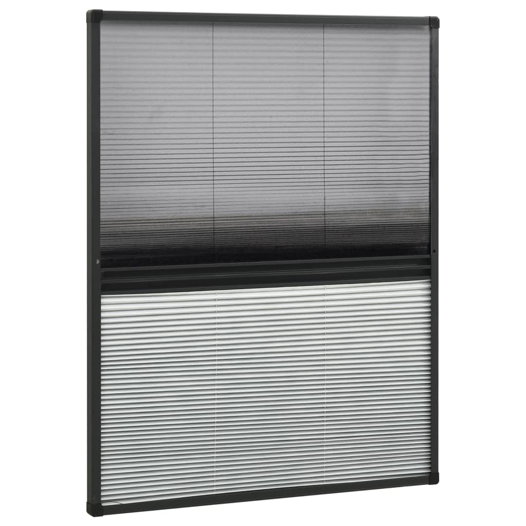 plisseret insektnet til vinduer 80x100 cm afskygning aluminium