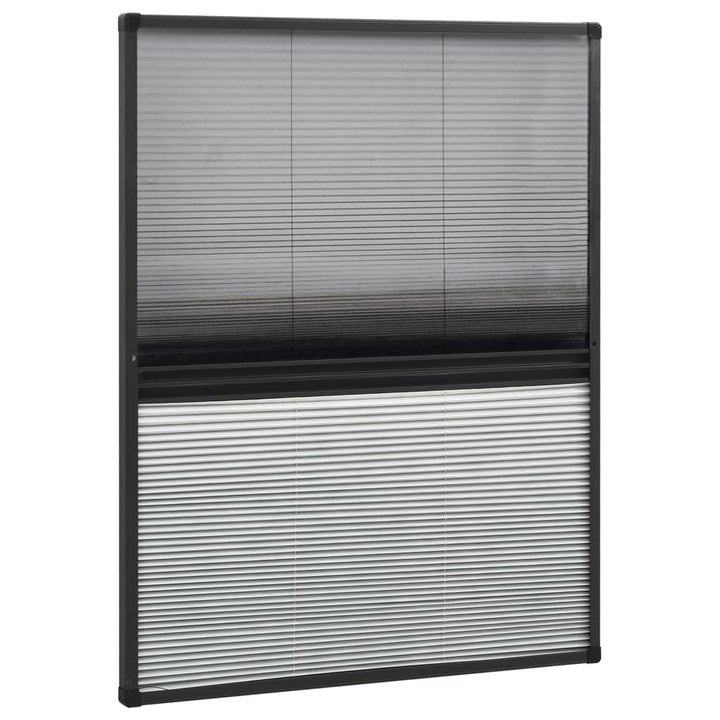 plisseret insektnet til vinduer 80x100 cm afskygning aluminium