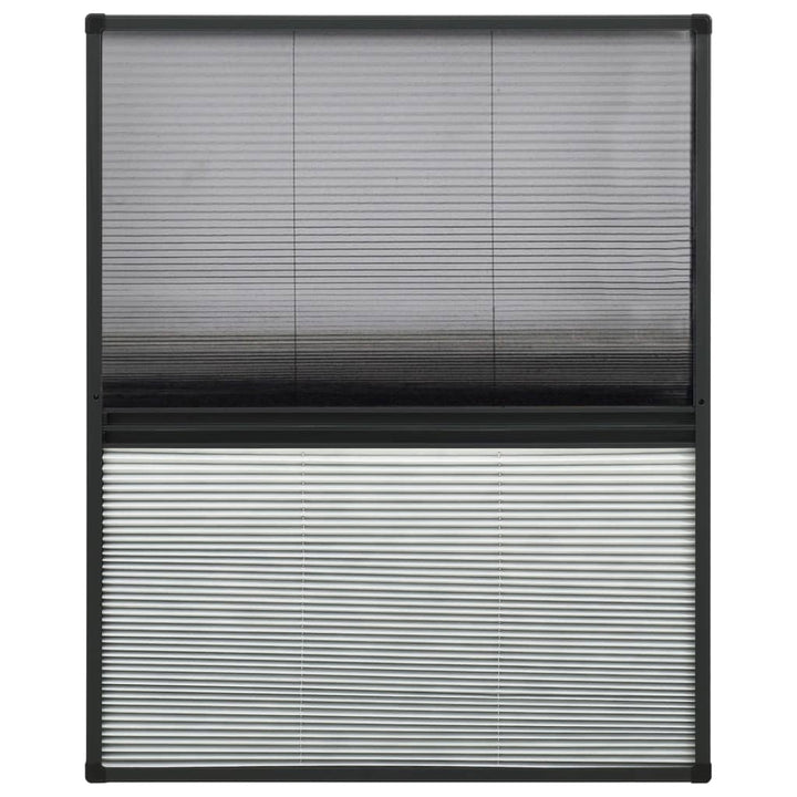 plisseret insektnet til vinduer 80x100 cm afskygning aluminium