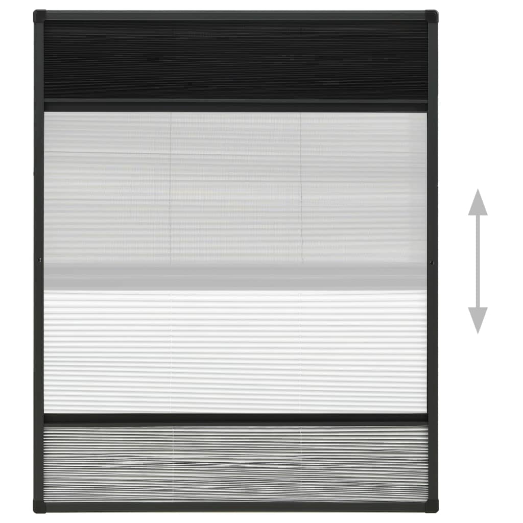 plisseret insektnet til vinduer 80x100 cm afskygning aluminium
