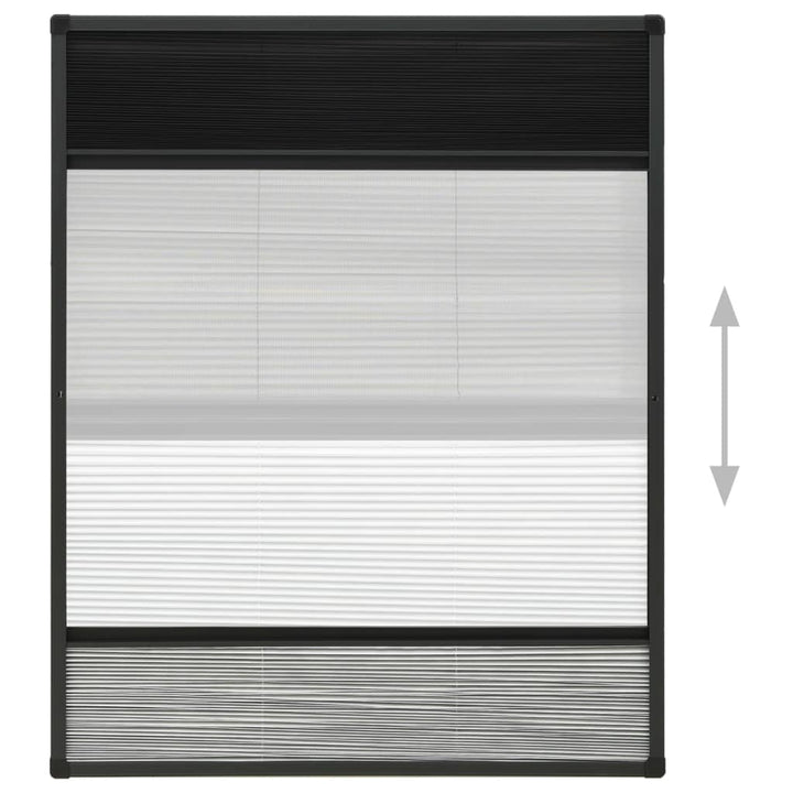 plisseret insektnet til vinduer 80x100 cm afskygning aluminium
