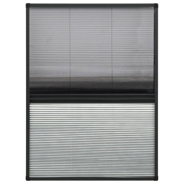 plisseret insektnet til vinduer 80x120 cm afskygning aluminium