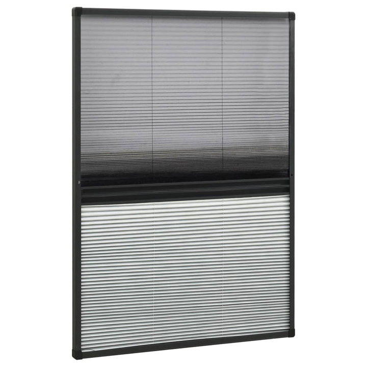 plisseret insektnet til vinduer 80x120 cm afskygning aluminium