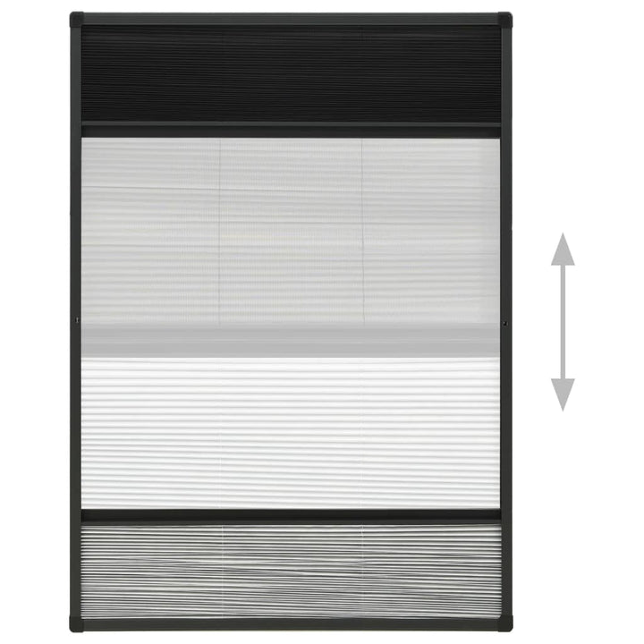 plisseret insektnet til vinduer 80x120 cm afskygning aluminium