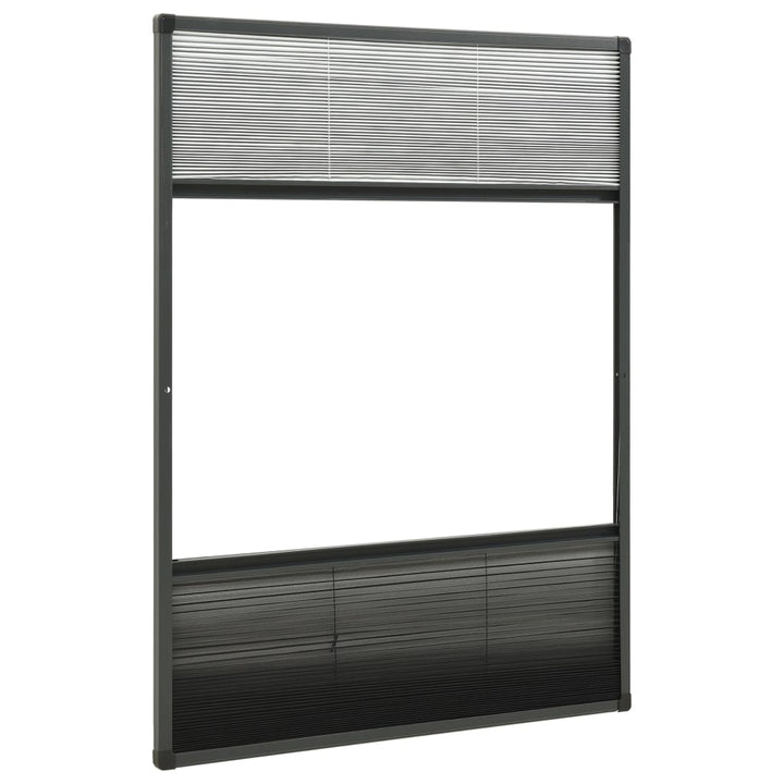 plisseret insektnet til vinduer 80x120 cm afskygning aluminium