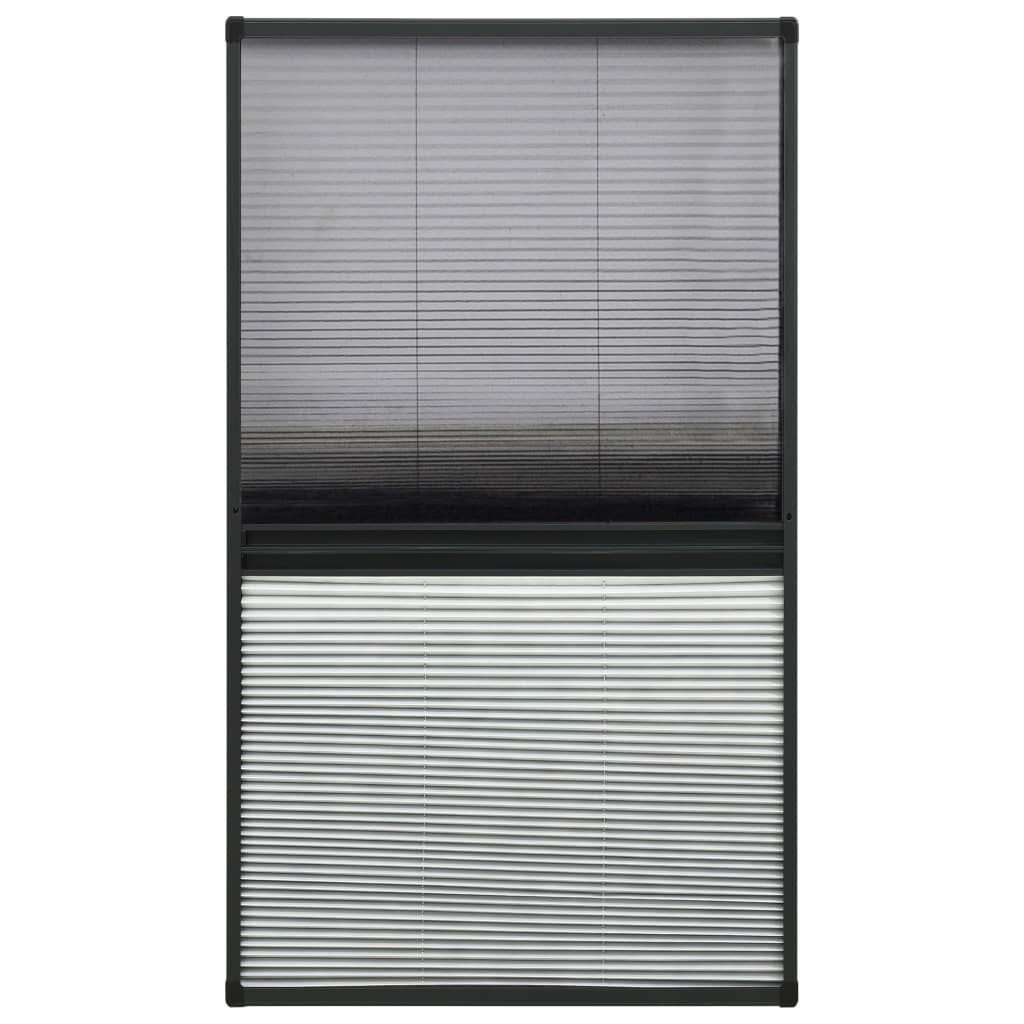 plisseret insektnet til vinduer 80x160 cm afskygning aluminium