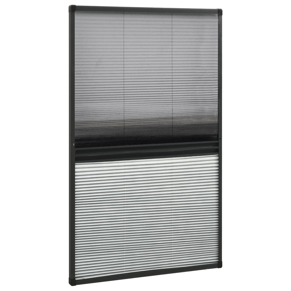 plisseret insektnet til vinduer 80x160 cm afskygning aluminium