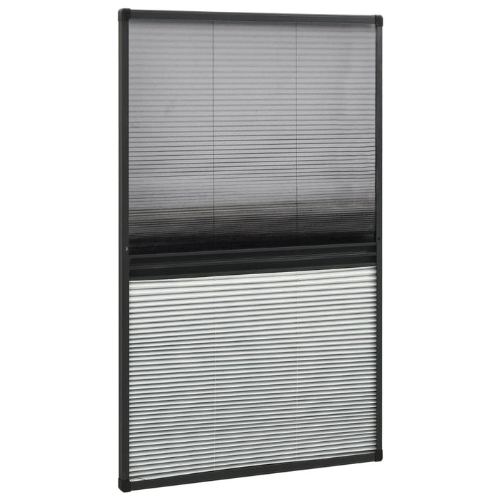 plisseret insektnet til vinduer 80x160 cm afskygning aluminium