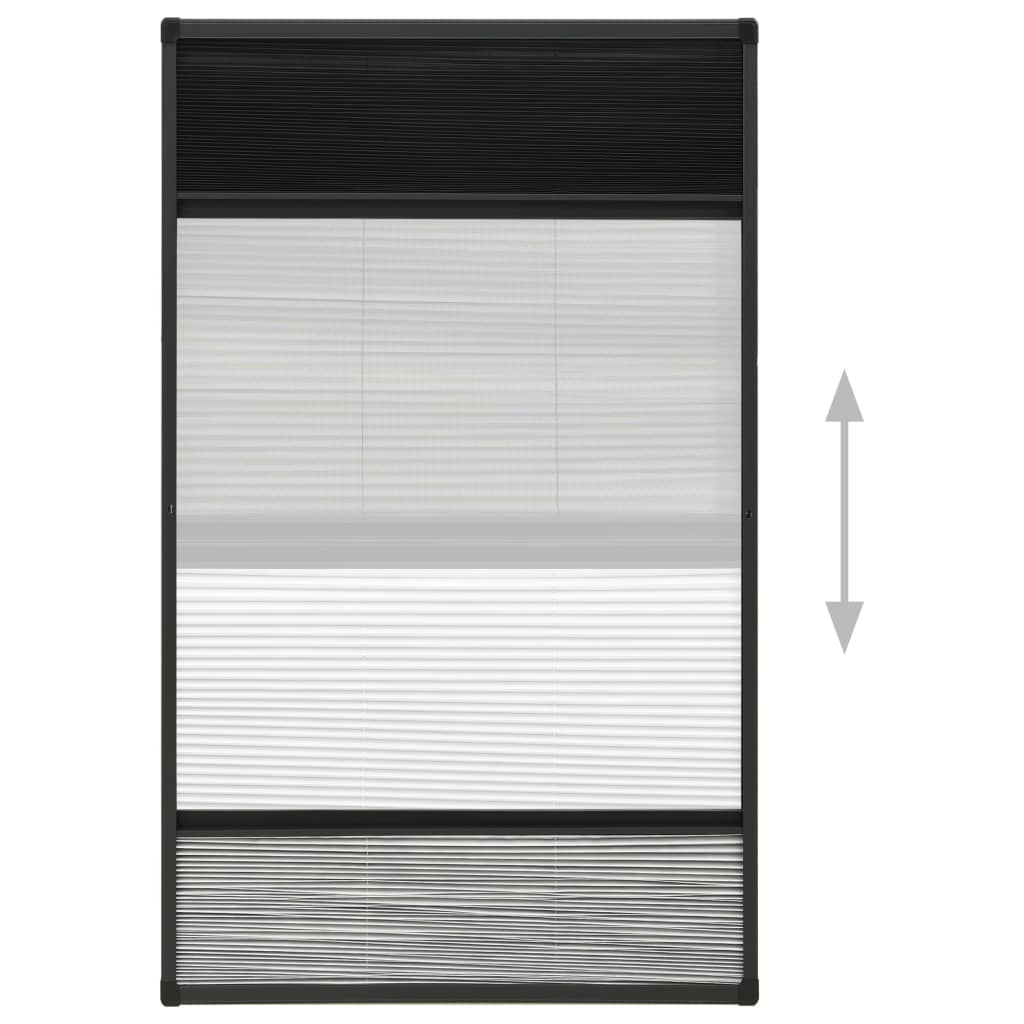plisseret insektnet til vinduer 80x160 cm afskygning aluminium