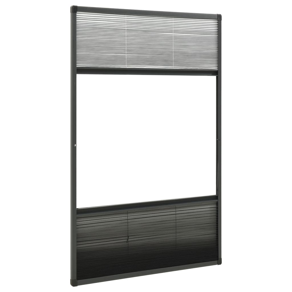 plisseret insektnet til vinduer 80x160 cm afskygning aluminium