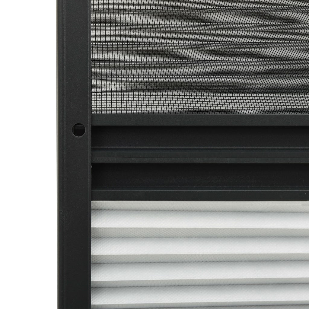 plisseret insektnet til vinduer 80x160 cm afskygning aluminium