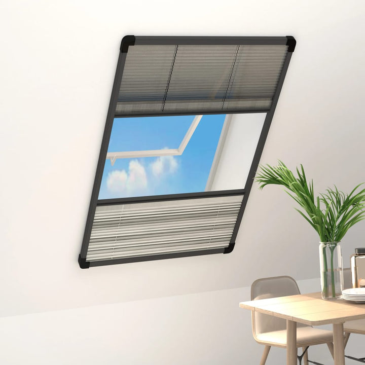 plisseret insektnet til vinduer 80x160 cm afskygning aluminium