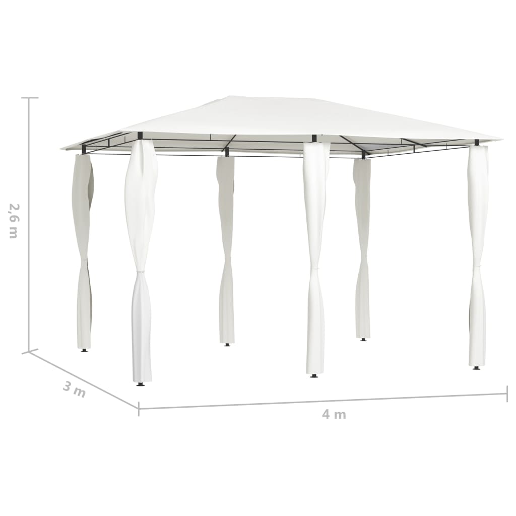 med stolpeovertræk 3x4x2,6 m 160 g/m² cremefarvet