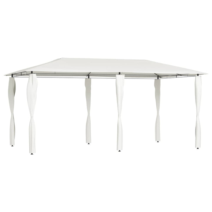 pavillon med stolpeovertræk 2,98x5,3x2,59m 160 g/m² cremefarvet