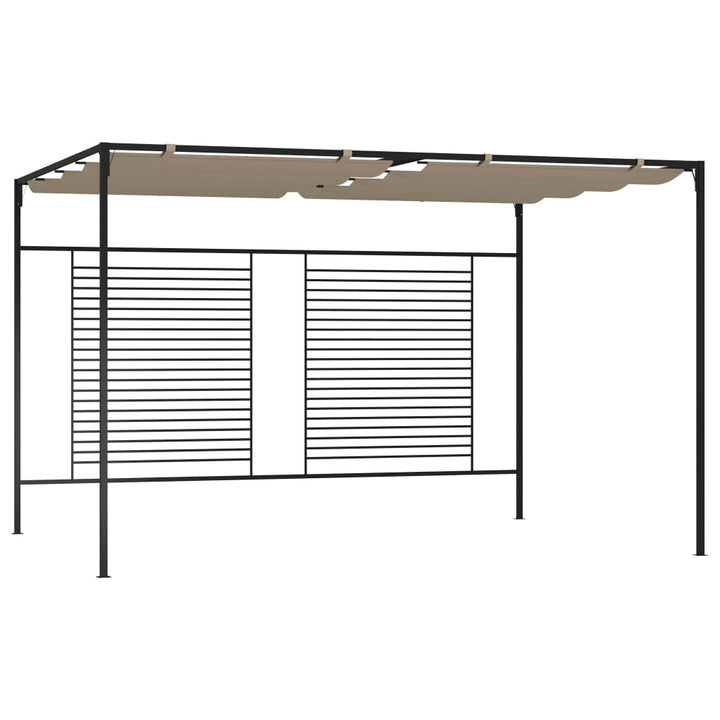 pavillon med sammenrulleligt tag 3x4x2,3 cm 180 g/m² gråbrun