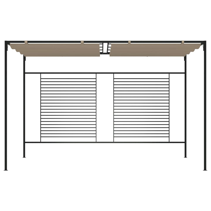 pavillon med sammenrulleligt tag 3x4x2,3 cm 180 g/m² gråbrun