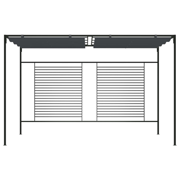 havepavillon med udtrækkeligt tag 4x3x2,3 m 180 g/m² antracit